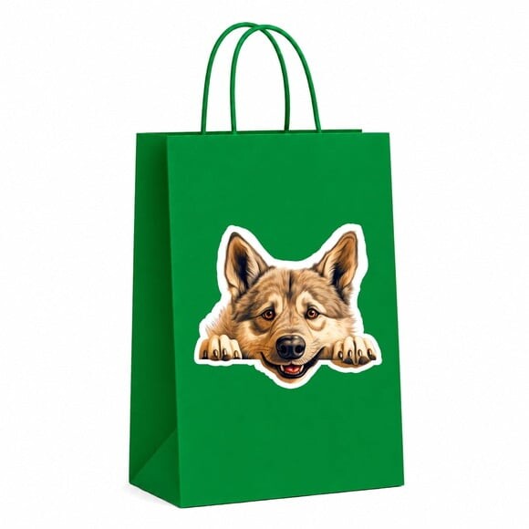 Sacola Papel Festa Raça Cachorro Elkhound Norueguês