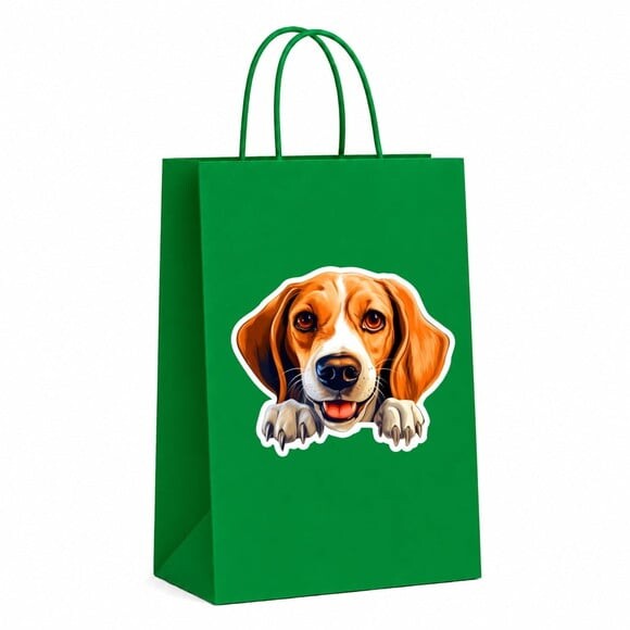 Sacola Papel Festa Raça Cachorro Foxhound Americano