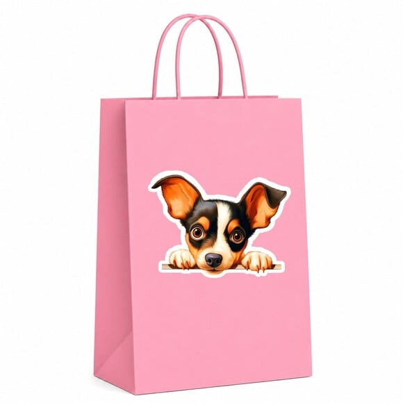 Sacola Papel Festa Raça Cachorro Fox Terrier Toy