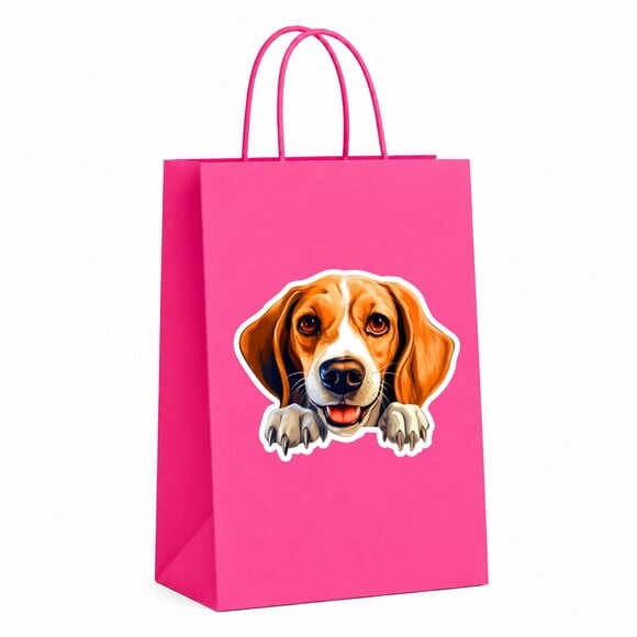 Sacola Papel Festa Raça Cachorro Foxhound Americano