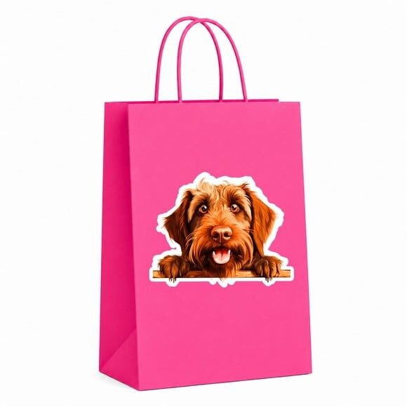 Sacola Papel Festa Raça Cachorro Griffon de Aponte pelo Duro