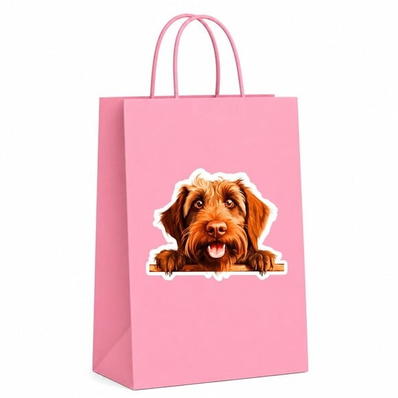 Sacola Papel Festa Raça Cachorro Griffon de Aponte pelo Duro