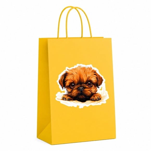 Sacola Papel Festa Raça Cachorro Griffon de Bruxelas