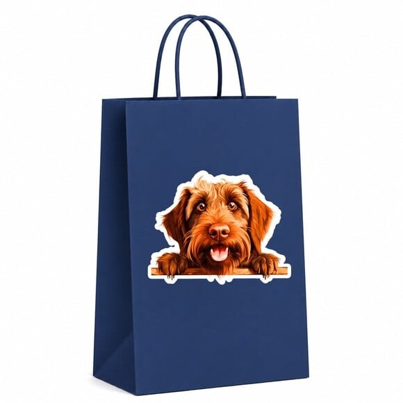 Sacola Papel Festa Raça Cachorro Griffon de Aponte pelo Duro