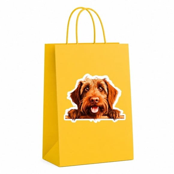 Sacola Papel Festa Raça Cachorro Griffon de Aponte pelo Duro