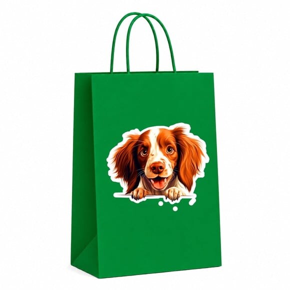 Sacola Papel Festa Raça Cachorro Irlandês Vermelho Branco