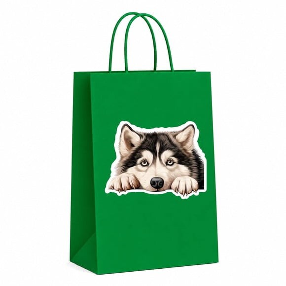Sacola Papel Festa Raça Cachorro Malamute do Alasca