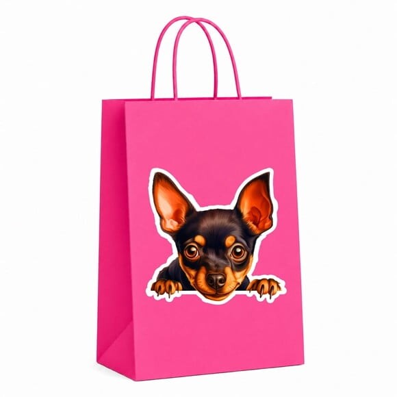 Sacola Papel Festa Raça Cachorro Pinscher Miniatura
