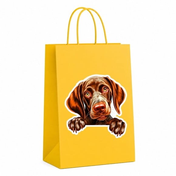 Sacola Papel Festa Raça Cachorro Pointer Alemão pelo Curto