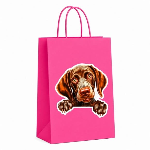 Sacola Papel Festa Raça Cachorro Pointer Alemão pelo Curto