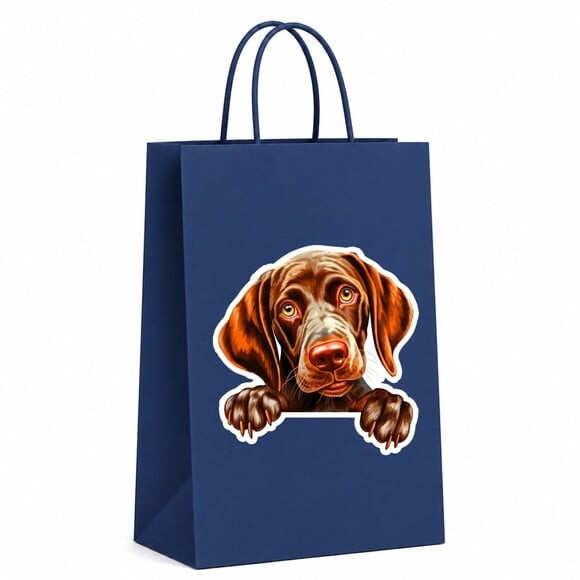 Sacola Papel Festa Raça Cachorro Pointer Alemão pelo Curto