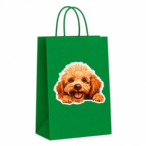 Sacola Papel Festa Raça Cachorro Poodle Toy