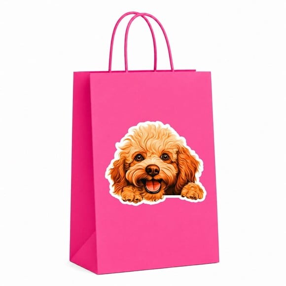 Sacola Papel Festa Raça Cachorro Poodle Toy