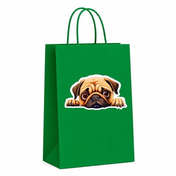 Sacola Papel Festa Raça Cachorro Pug