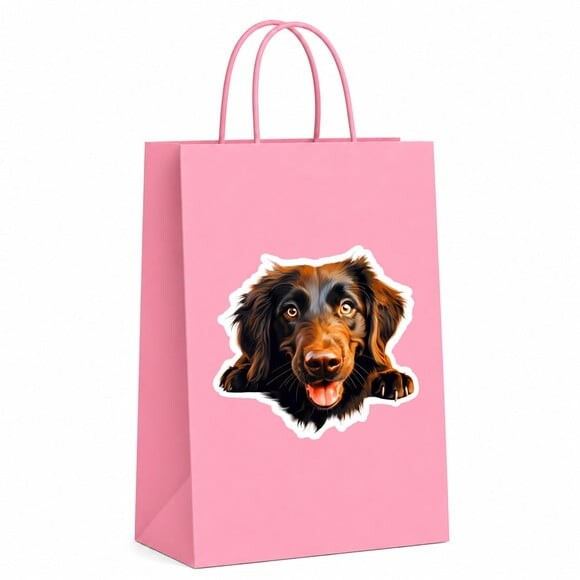 Sacola Papel Festa Raça Cachorro Retriever de pelo Liso