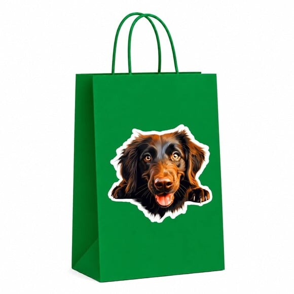 Sacola Papel Festa Raça Cachorro Retriever de pelo Liso