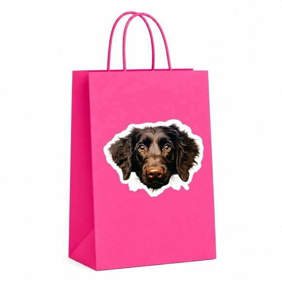 Sacola Papel Festa Raça Cachorro Retriever pelo Encaracolado