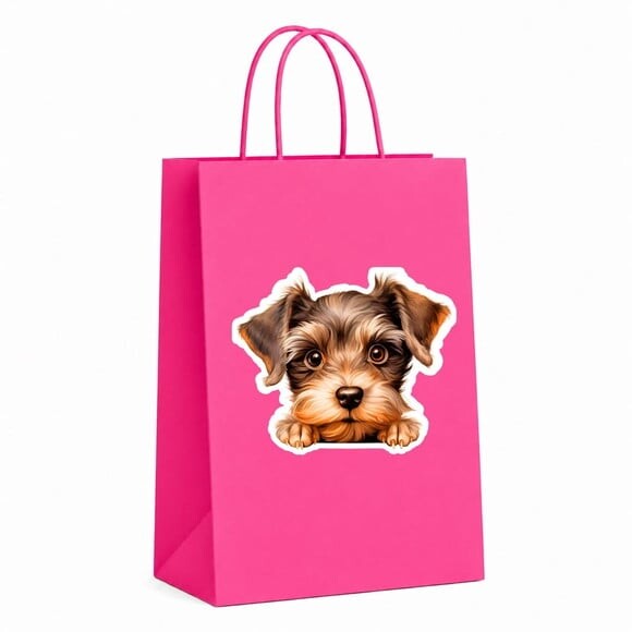 Sacola Papel Festa Raça Cachorro Schnauzer Miniatura