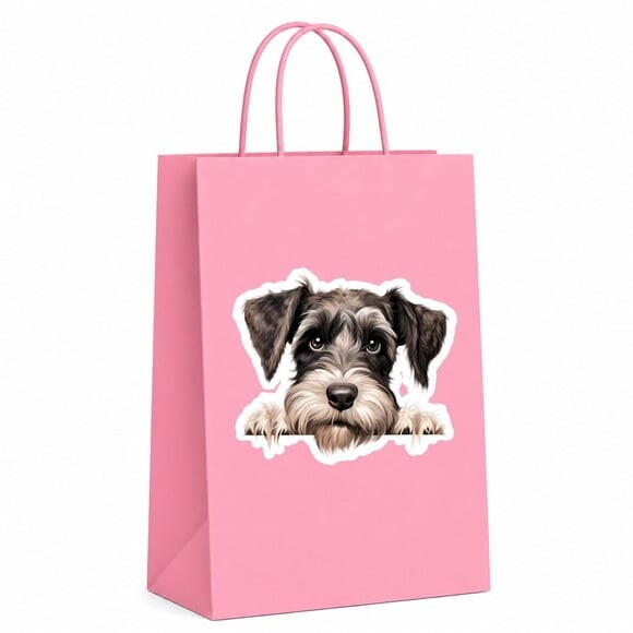 Sacola Papel Festa Raça Cachorro Schnauzer Standard