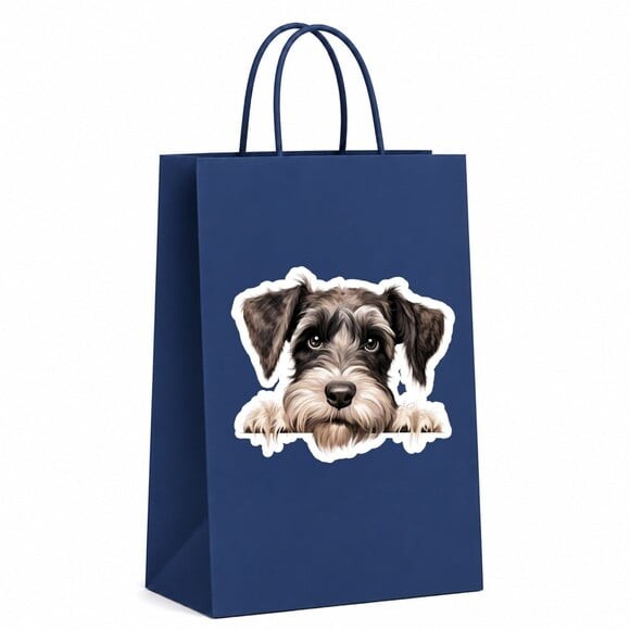 Sacola Papel Festa Raça Cachorro Schnauzer Standard