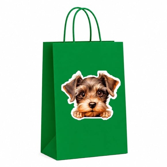 Sacola Papel Festa Raça Cachorro Schnauzer Miniatura