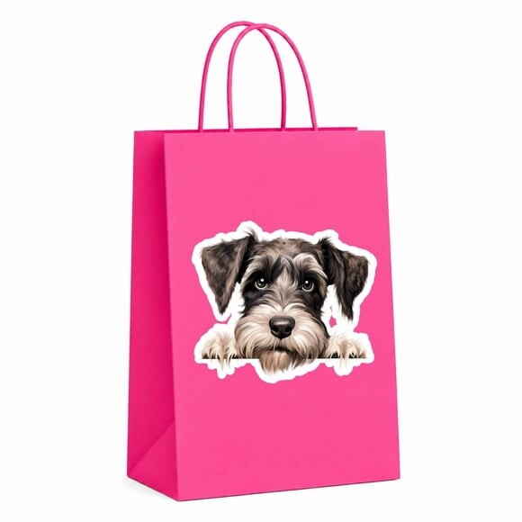 Sacola Papel Festa Raça Cachorro Schnauzer Standard