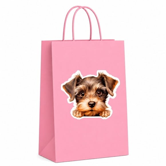 Sacola Papel Festa Raça Cachorro Schnauzer Miniatura