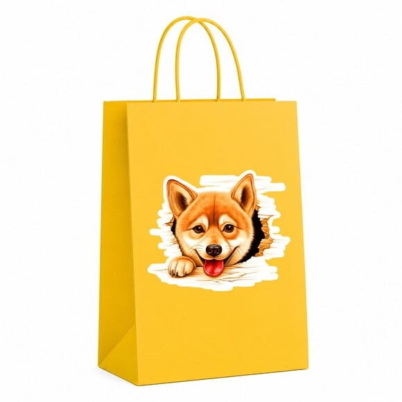 Sacola Papel Festa Raça Cachorro Shiba Inu