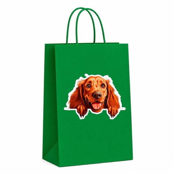 Sacola Papel Festa Raça Cachorro Setter Irlandês
