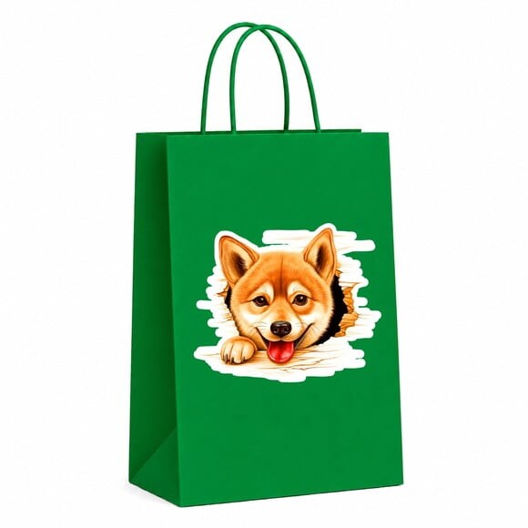 Sacola Papel Festa Raça Cachorro Shiba Inu