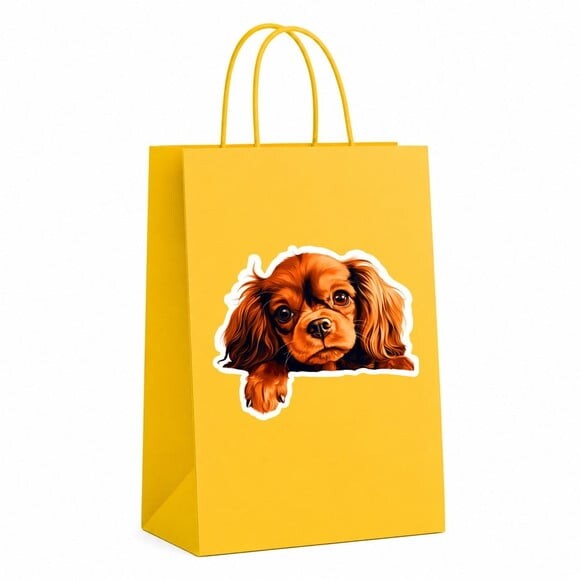 Sacola Papel Festa Raça Cachorro Spaniel Toy Inglês