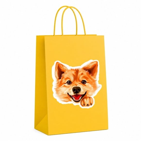 Sacola Papel Festa Raça Cachorro Spitz Finlandês