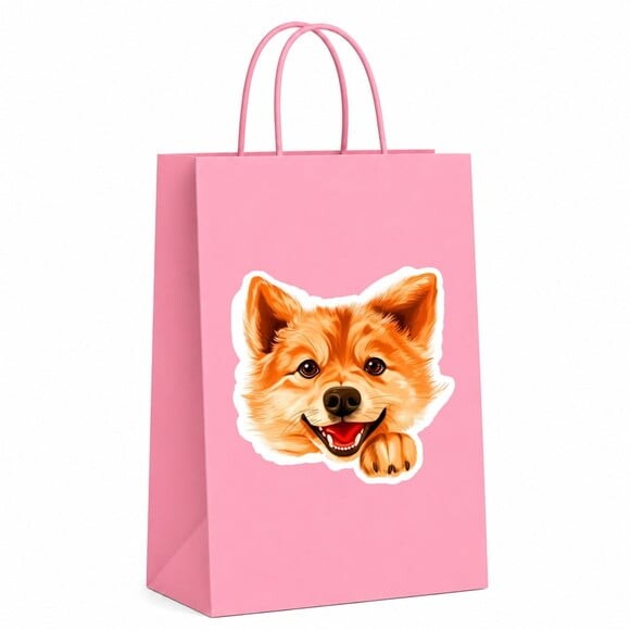 Sacola Papel Festa Raça Cachorro Spitz Finlandês