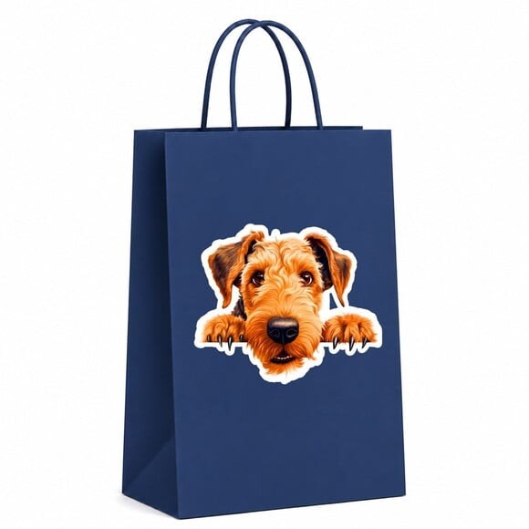 Sacola Papel Festa Raça Cachorro Terrier Airedale
