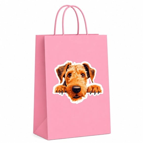 Sacola Papel Festa Raça Cachorro Terrier Airedale