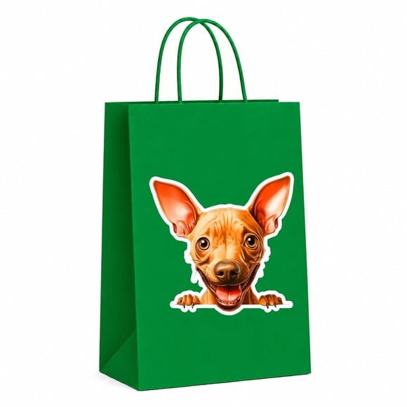 Sacola Papel Festa Raça Cachorro Terrier Americano sem pelo
