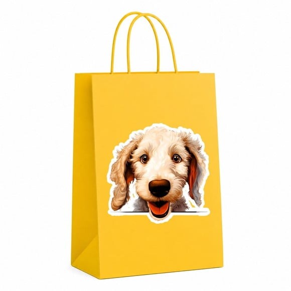 Sacola Papel Festa Raça Cachorro Terrier Bedlington