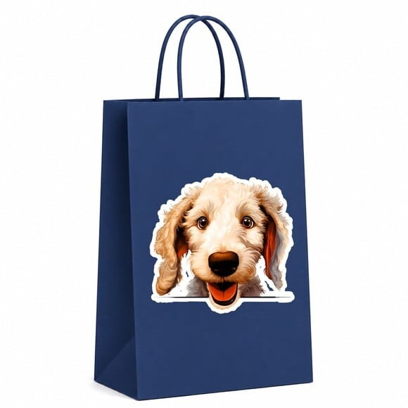 Sacola Papel Festa Raça Cachorro Terrier Bedlington