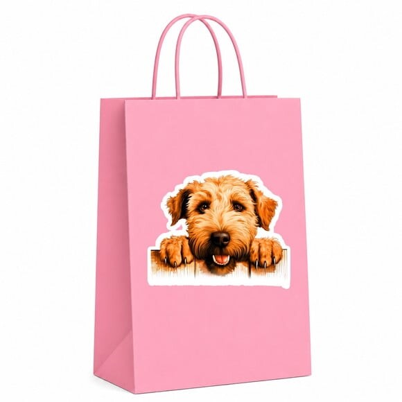 Sacola Papel Festa Raça Cachorro Terrier Wheaten pelo Macio