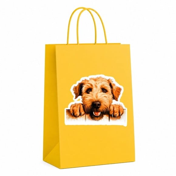 Sacola Papel Festa Raça Cachorro Terrier Wheaten pelo Macio