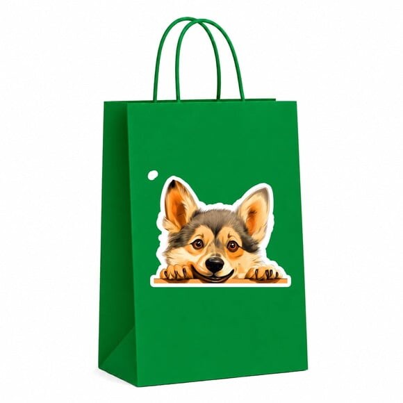 Sacola Papel Festa Raça Cachorro Vallhund Sueco