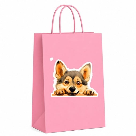 Sacola Papel Festa Raça Cachorro Vallhund Sueco
