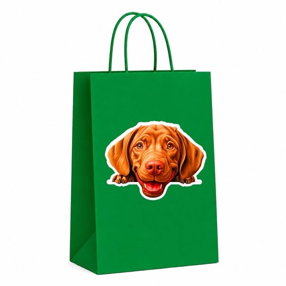 Sacola Papel Festa Raça Cachorro Vizsla de pelo Duro