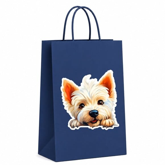 Sacola Papel Festa Raça Cachorro West Highland White Terrier