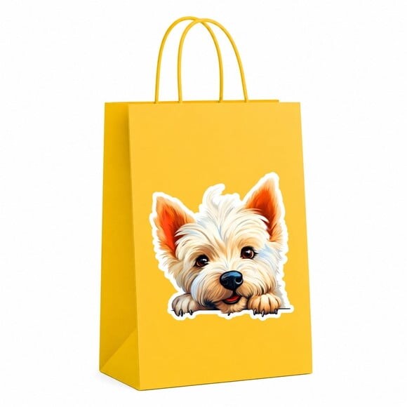 Sacola Papel Festa Raça Cachorro West Highland White Terrier
