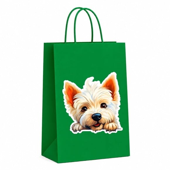 Sacola Papel Festa Raça Cachorro West Highland White Terrier