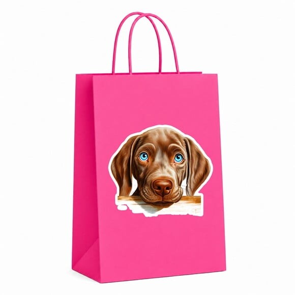 Sacola Papel Festa Raça Cachorro Weimaraner