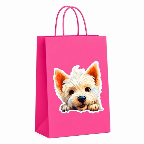 Sacola Papel Festa Raça Cachorro West Highland White Terrier