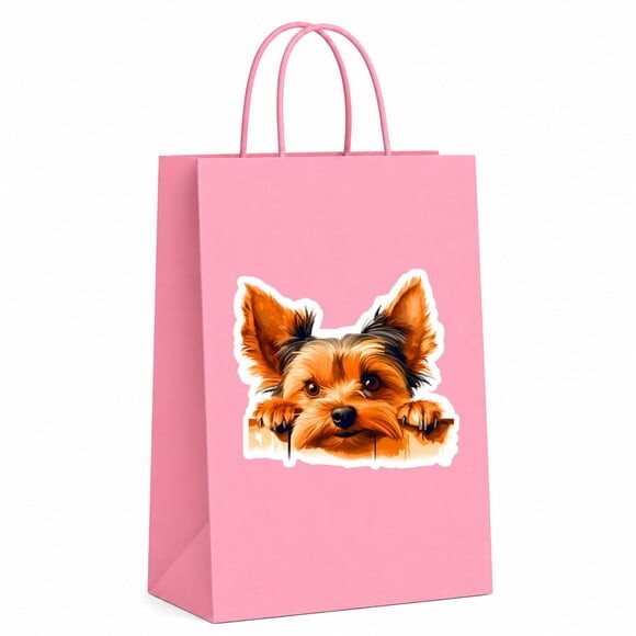 Sacola Papel Festa Raça Cachorro Yorkshire Terrier