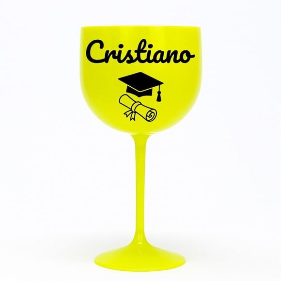 Taça Gin 580ml Formatura Personalizada com Nome Cristiano